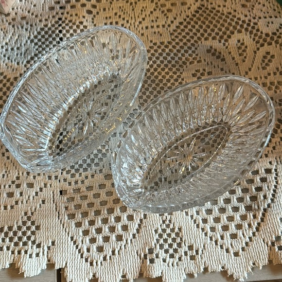 Set of Crystal Silverware Holders for Buffet Meal or Coffee - Heavy Crystal - Picture 1 of 6